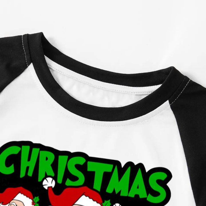Drune | "Weihnachtsgruppe" und Santa Bedruckte grüne und schwarze karierte Weihnachtsfamilienpyjamas