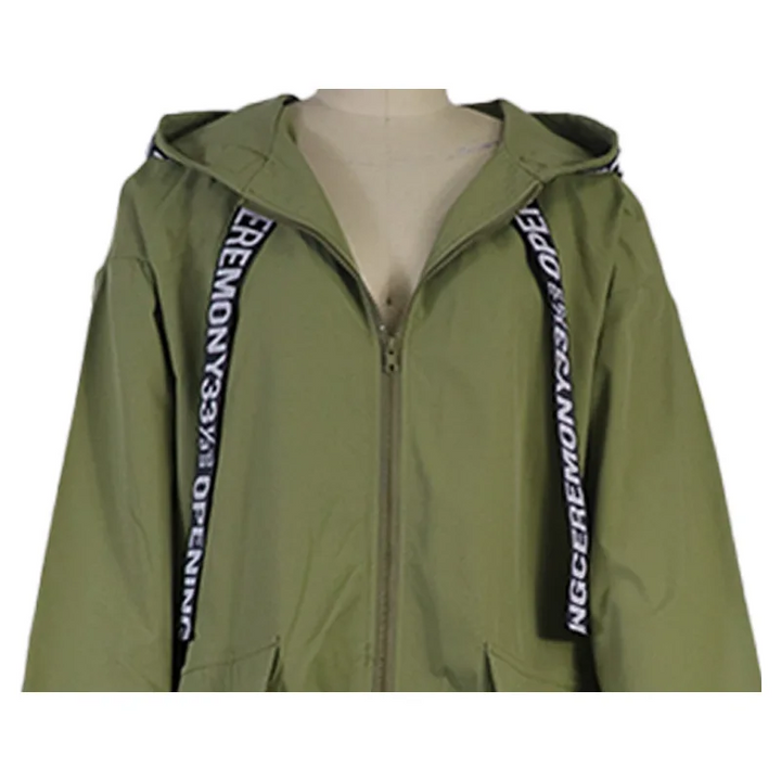 Drune | Lässiger Trenchcoat Damen mit Grafischen Details und Vordertaschen
