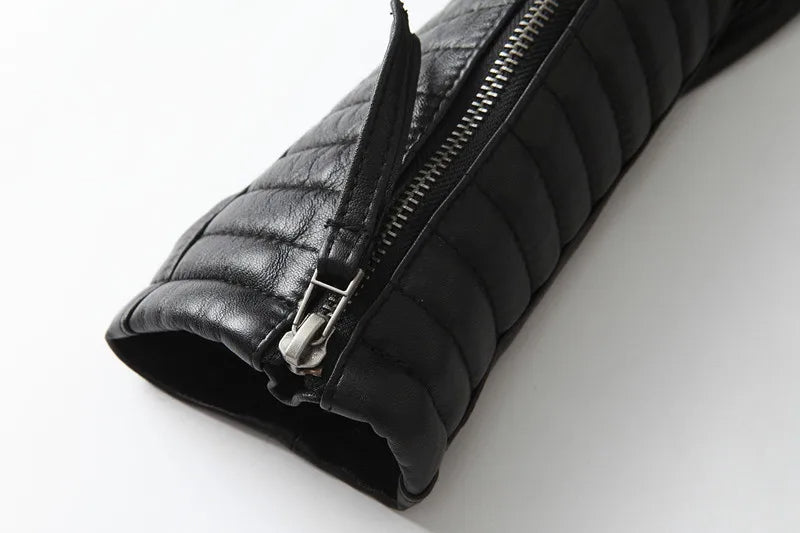 Drune | Kurze Bikerjacke Aus Pu-Leder Für Damen