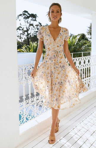 Drune | Kleid in Midi Länge, Ideal Für Frühling Und Den Täglichen Gebrauch