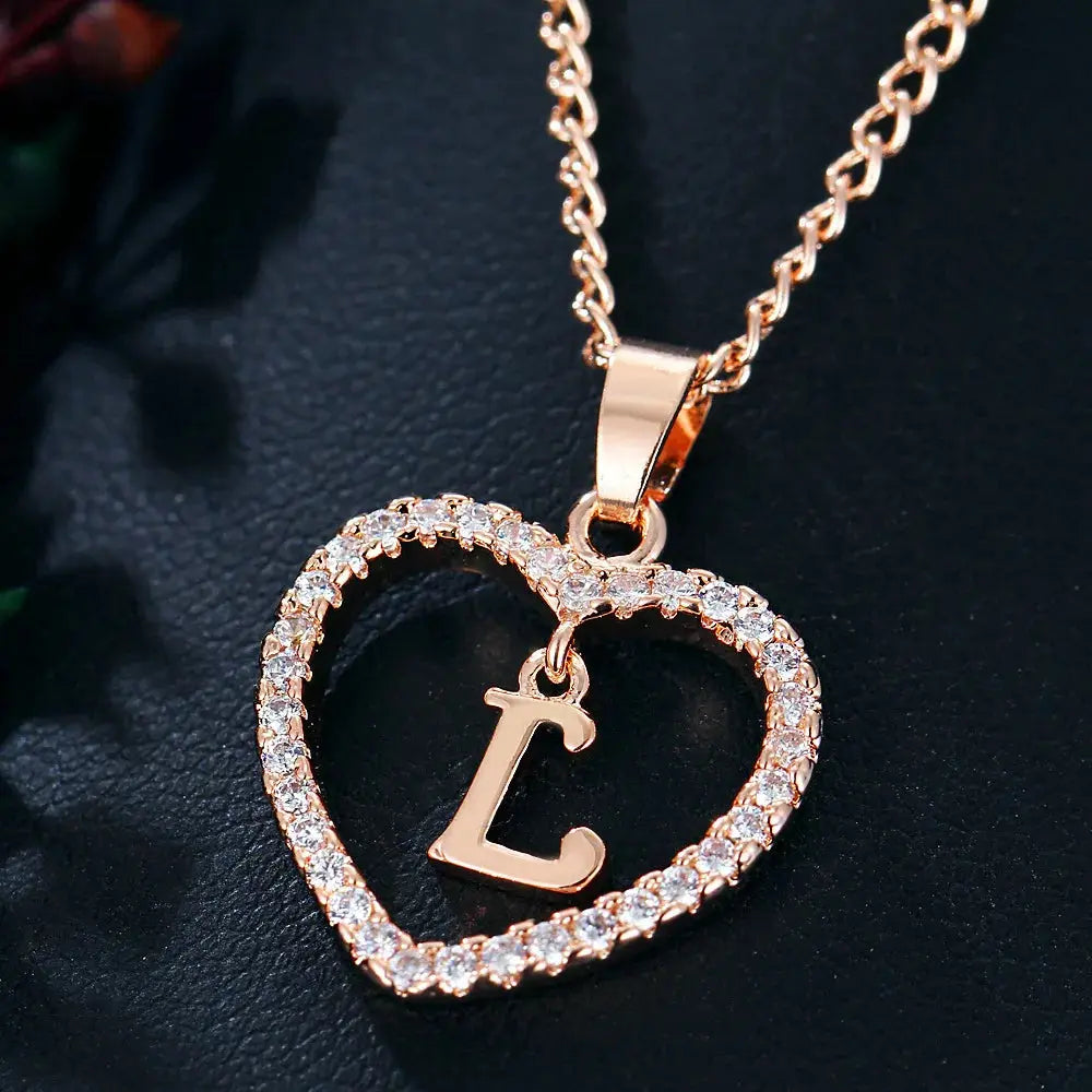 Drune | Buchstaben Zirkon Liebe Kette Schmuck Anhänger