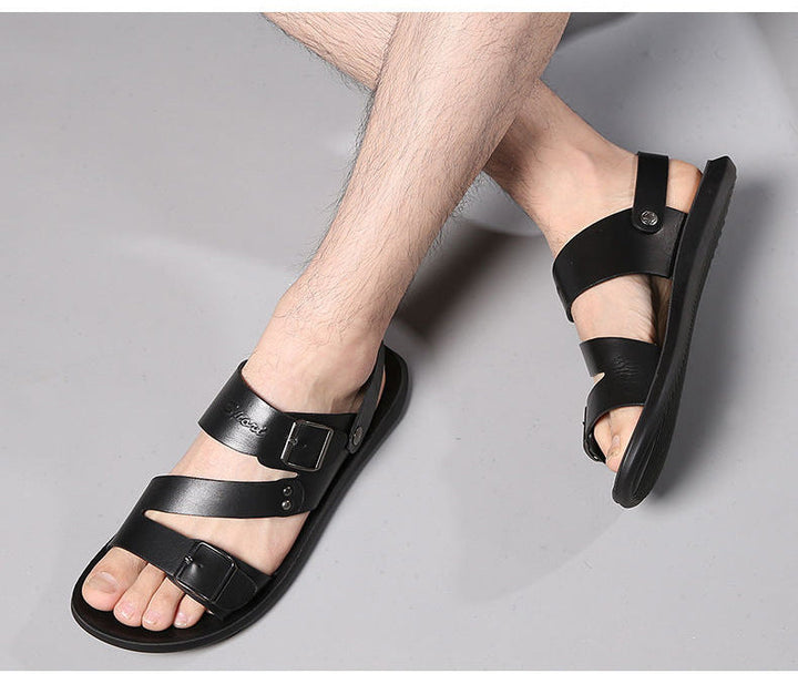 Drune | Sandalen Aus Spaltleder Mit Schnalle
