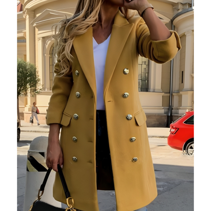 Drune | Langer Warmer Wintermantel Für Damen Button Down
