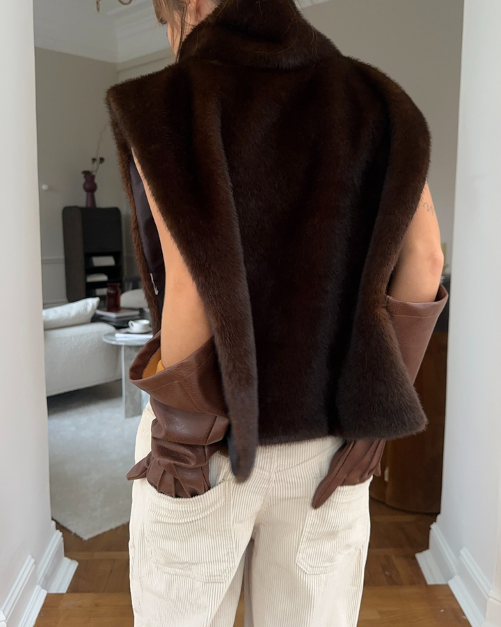 Drune | Pelz Rollkragenweste - Damen - Weich und Elegant mit Luxuriösem Aussehen