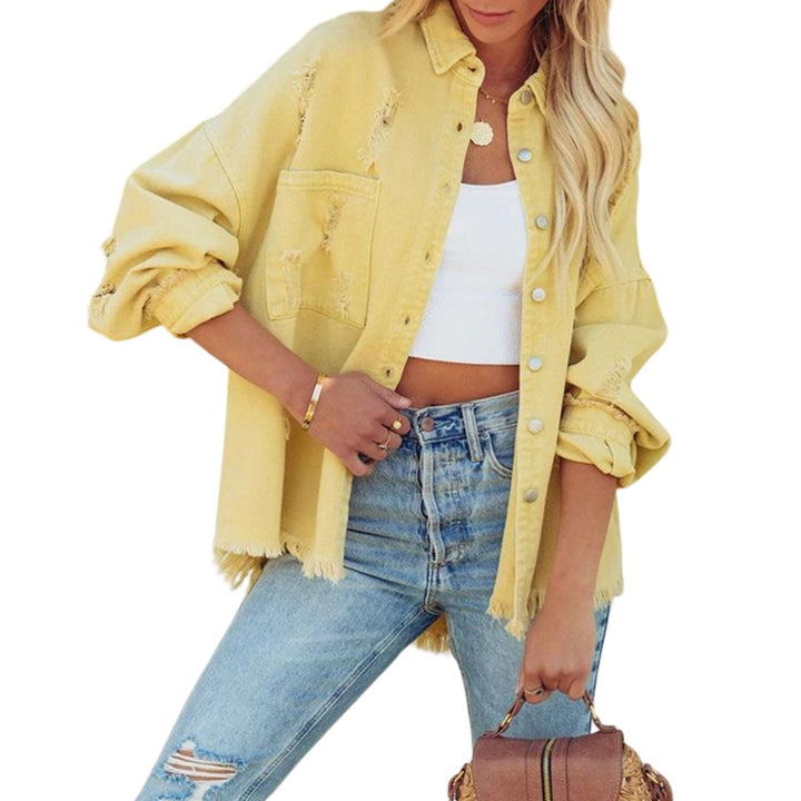 Drune | Casual Oversized Denimjacke mit Used-Look