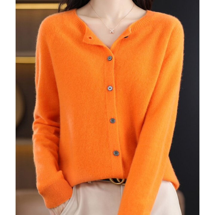 Drune | Strickjacke mit O-Ausschnitt aus reiner Merinowoll