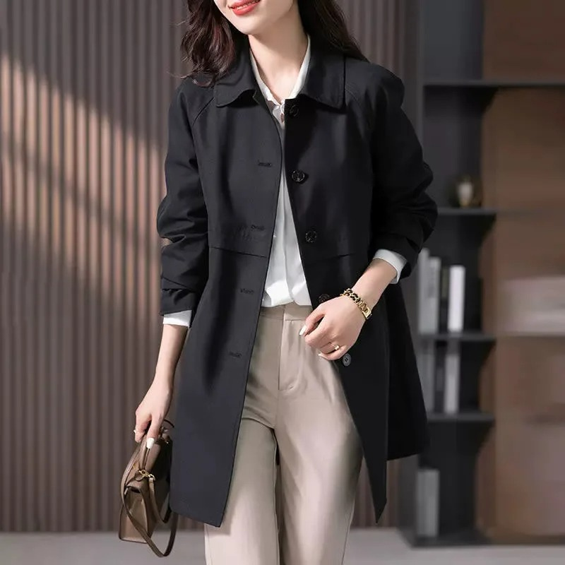 Drune | Einreiher Kurzer Trenchcoat für Damen