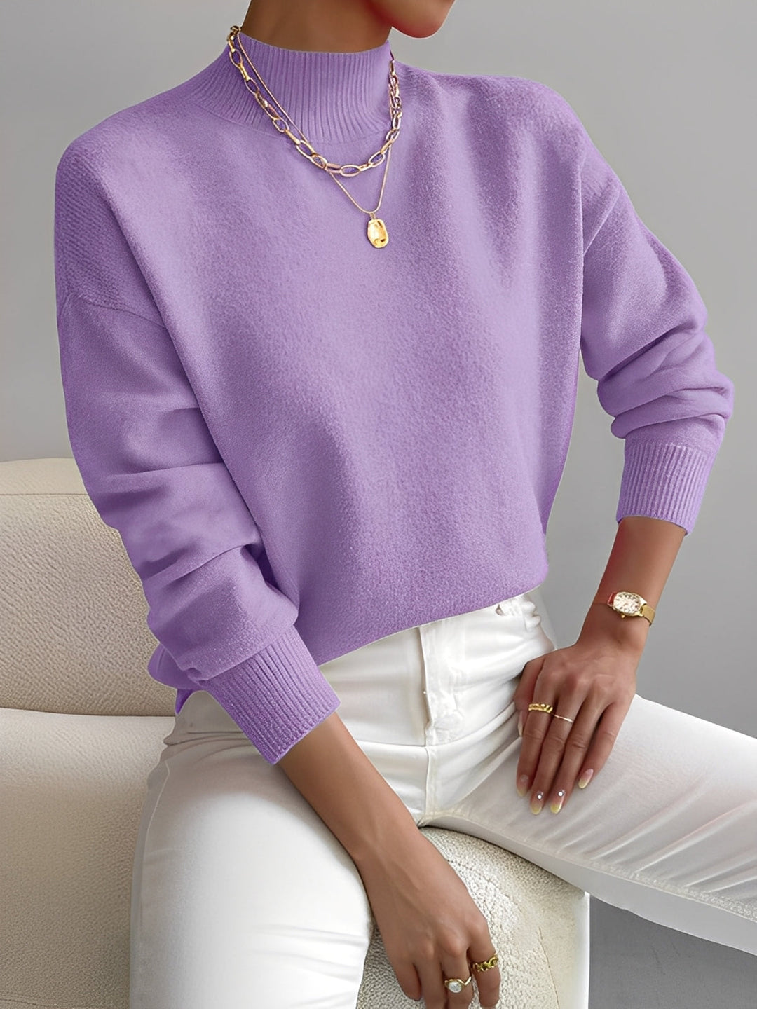 Drune | Eleganter Damenpullover mit Stehkragen