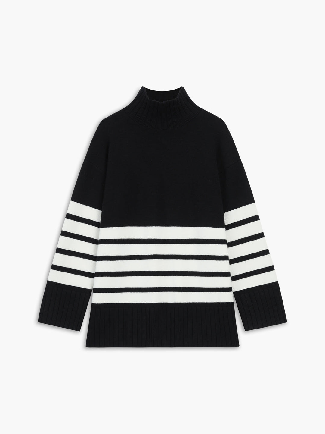 Drune | Miss Paris mock neck striped sweater