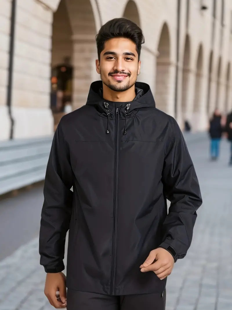 Drune | Herren Stilvolle Kapuzen-Windjacke - Wasserdichtes Design