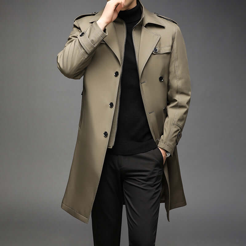Drune | Herren Doppelreiher Trenchcoat