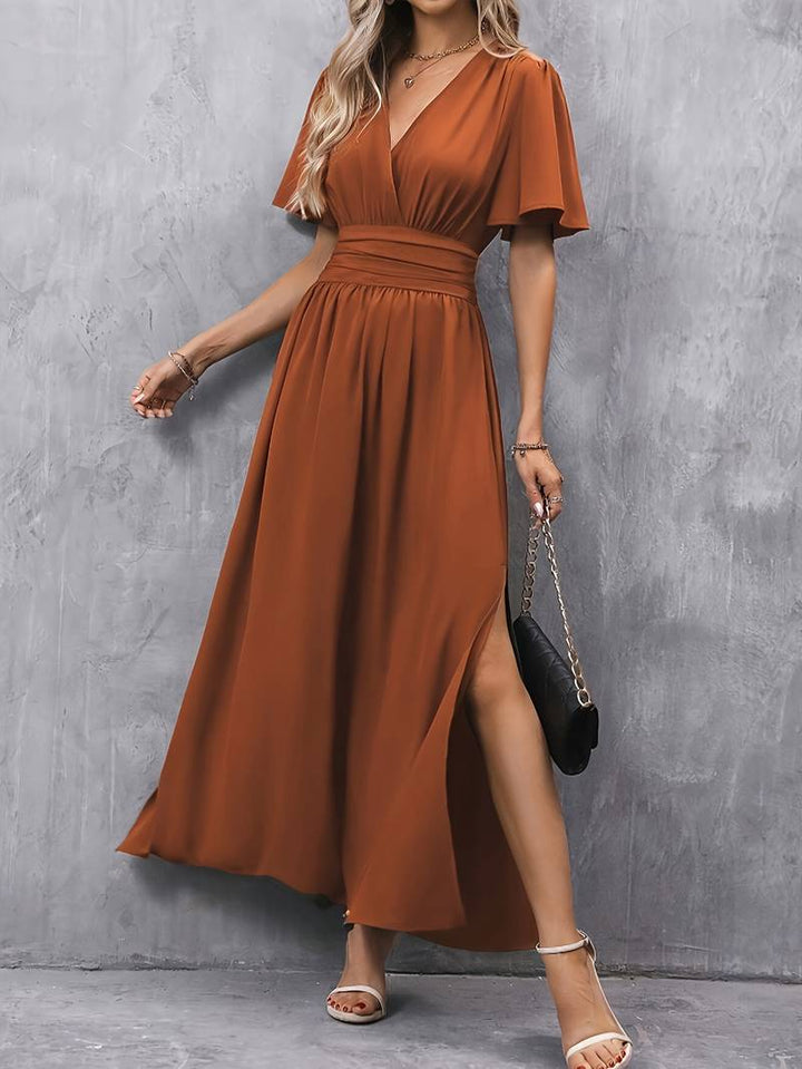Drune | Wickeloptik Plissierter Taillenkleid