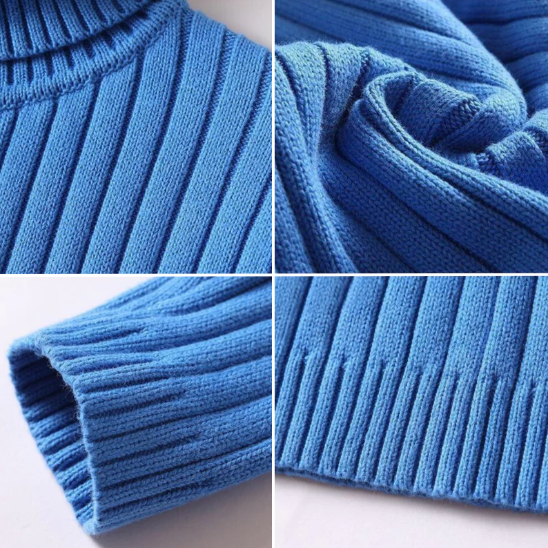 Drune | Rollkragenpullover - Weiche Strickware - Rippendesign - Langärmelig Warmer Komfort
