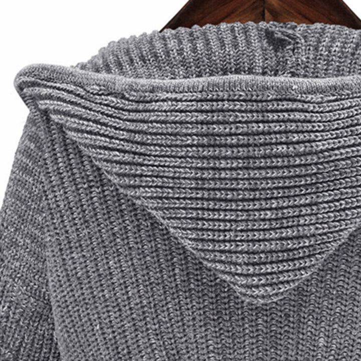 Damen Strickmantel mit Kapuze und praktischen Taschen Drune