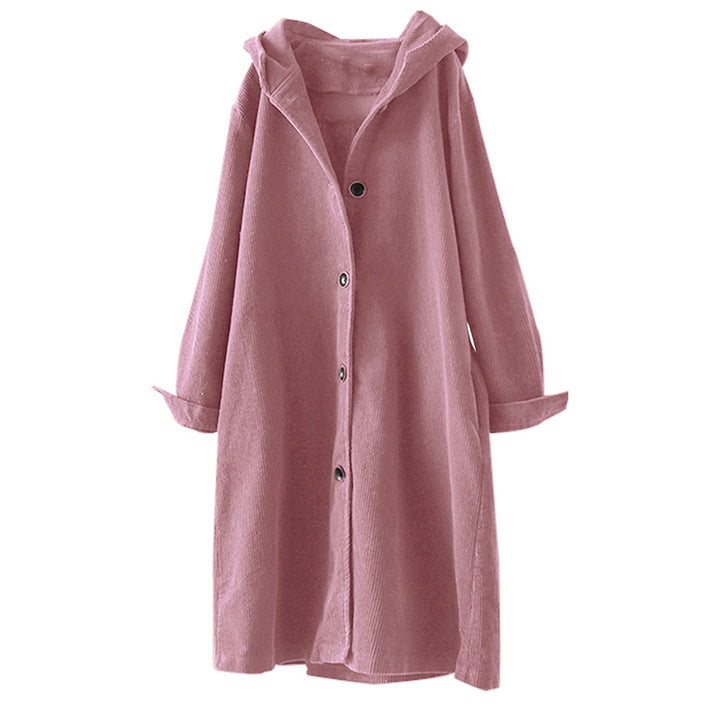 Damen Hoody-mantel mit durchgehendem Knopfverschluss und lässigem Schnitt Drune