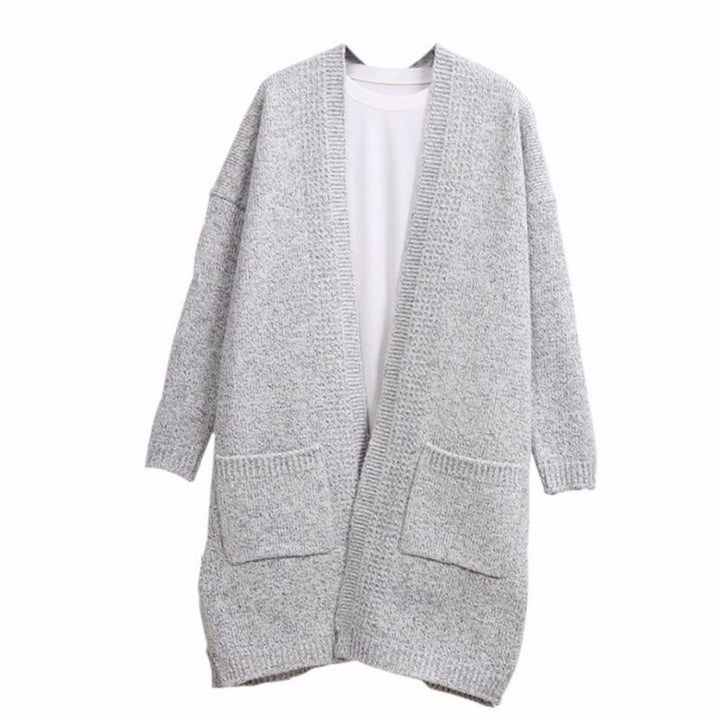 Damen Grobstrick Cardigan mit offenen Taschen und lässiger Silhouette Drune