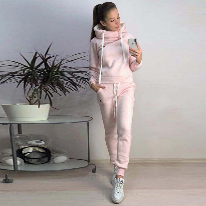 Damen gemütliches Hoodie- und Jogginghose-Set Drune