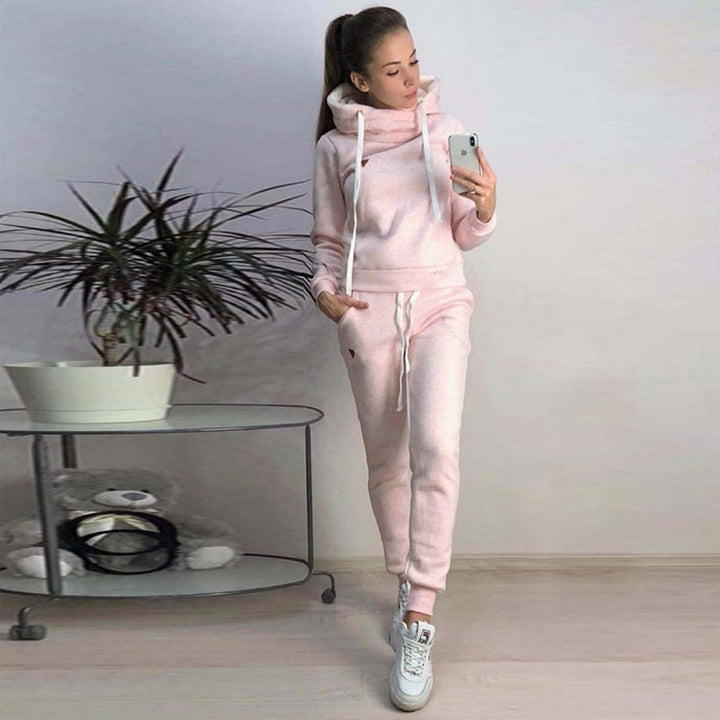 Damen gemütliches Hoodie- und Jogginghose-Set Drune