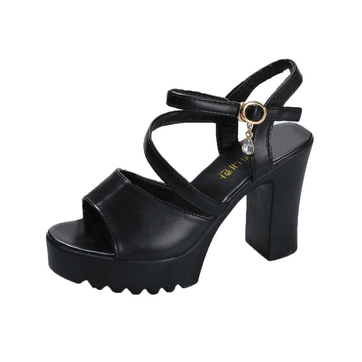Damen High-Heel Sandalen mit modischem Ketten-Design und bequemer Absatzhöhe Drune