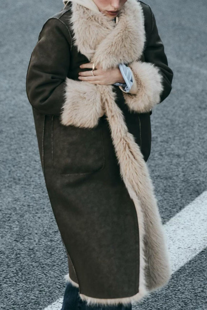 Drune | Shearling-gefütterter Mantel - Vintage-inspirierte Wärme - Kunstleder - Winter-Statement-Stück