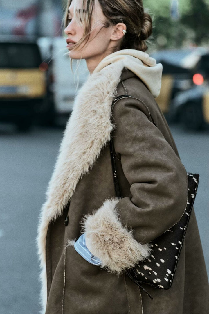 Drune | Shearling-gefütterter Mantel - Vintage-inspirierte Wärme - Kunstleder - Winter-Statement-Stück