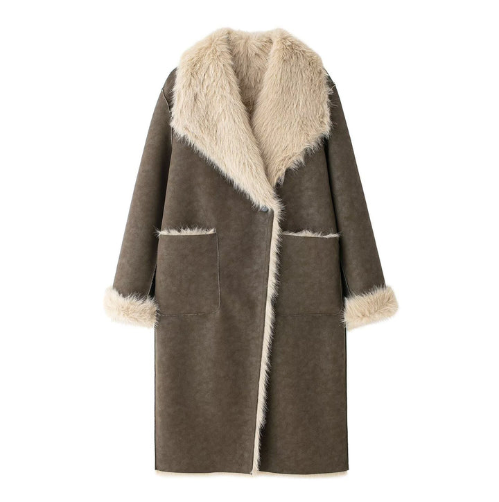 Drune | Shearling-gefütterter Mantel - Vintage-inspirierte Wärme - Kunstleder - Winter-Statement-Stück