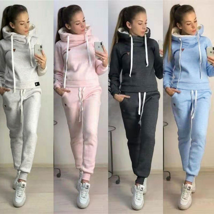 Damen gemütliches Hoodie- und Jogginghose-Set Drune