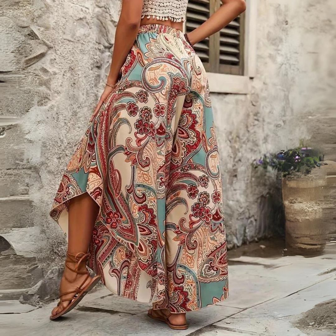 Drune | Boho Paisley-Hose mit weitem Bein