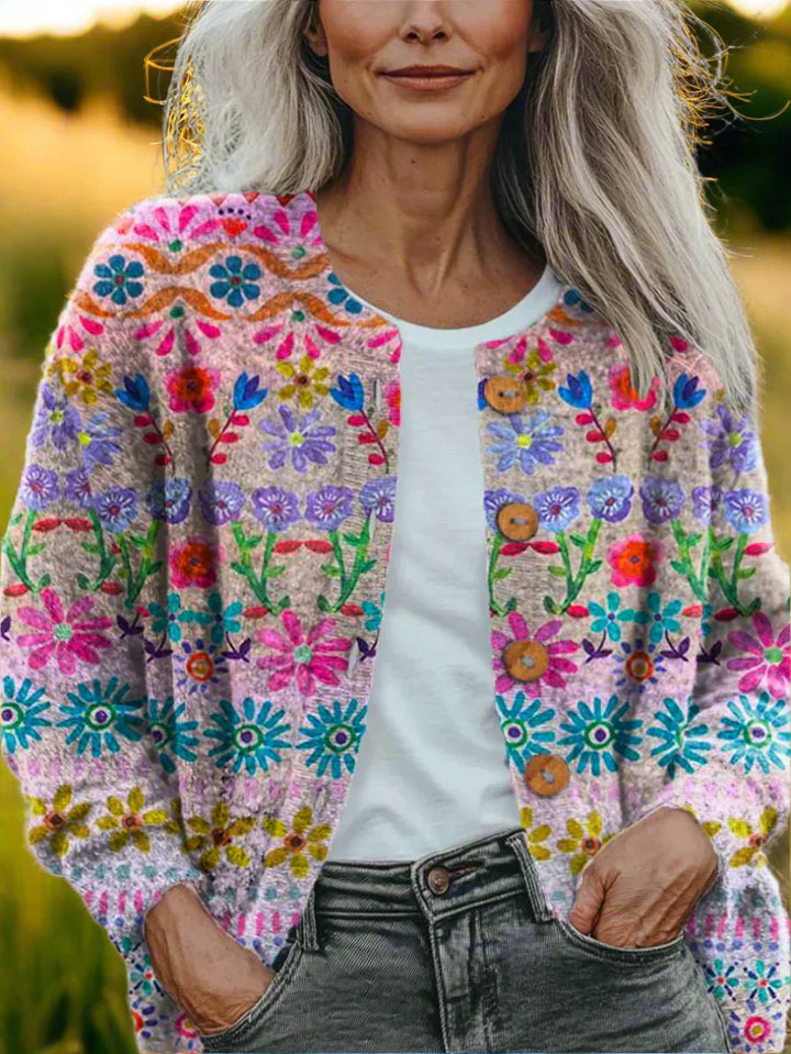 Drune | Stylische Patchwork-Strickjacke für Damen