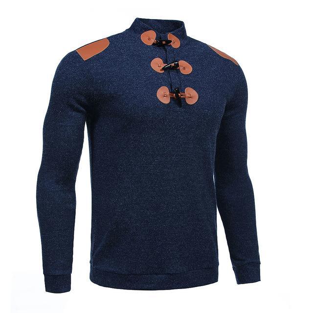 Drune | Herrenpullover mit Reißverschluss und Knöpfen