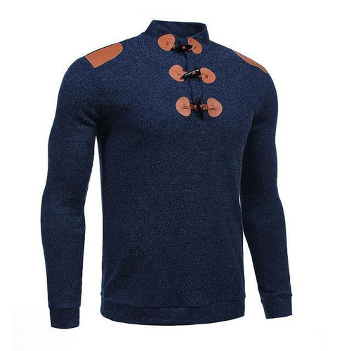 Drune | Herrenpullover mit Reißverschluss und Knöpfen