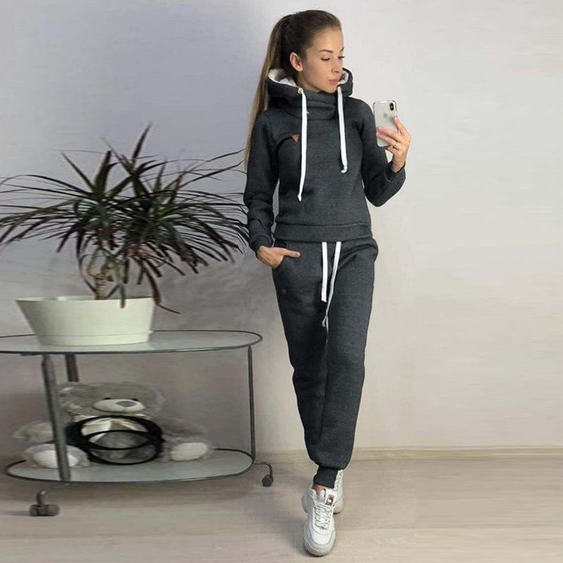Damen gemütliches Hoodie- und Jogginghose-Set Drune