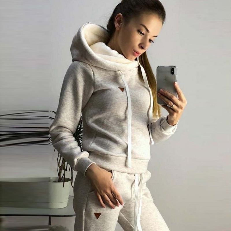 Damen gemütliches Hoodie- und Jogginghose-Set Drune