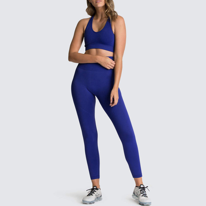 Damen Sport-BH und Hochbund-Leggings Set mit atmungsaktiver und figurformender Eigenschaft Drune