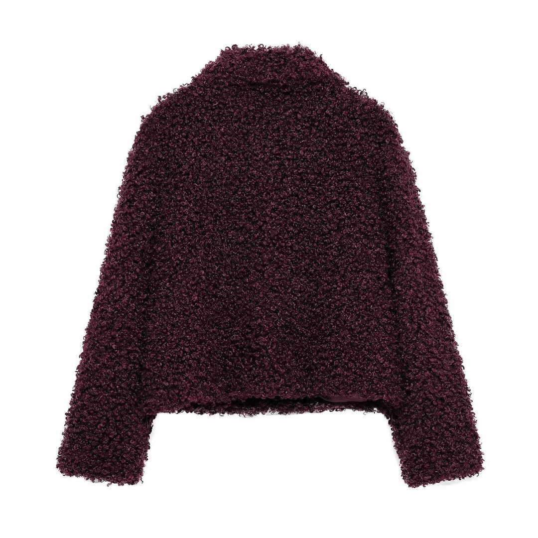 Drune | Faux Shearling Jacke - Texturiert Teddy Stil - Bequemes Polyester-Mischgewebe - Trendige Winteroberbekleidung