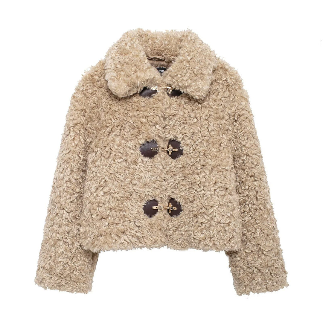 Drune | Faux Shearling Jacke - Texturiert Teddy Stil - Bequemes Polyester-Mischgewebe - Trendige Winteroberbekleidung