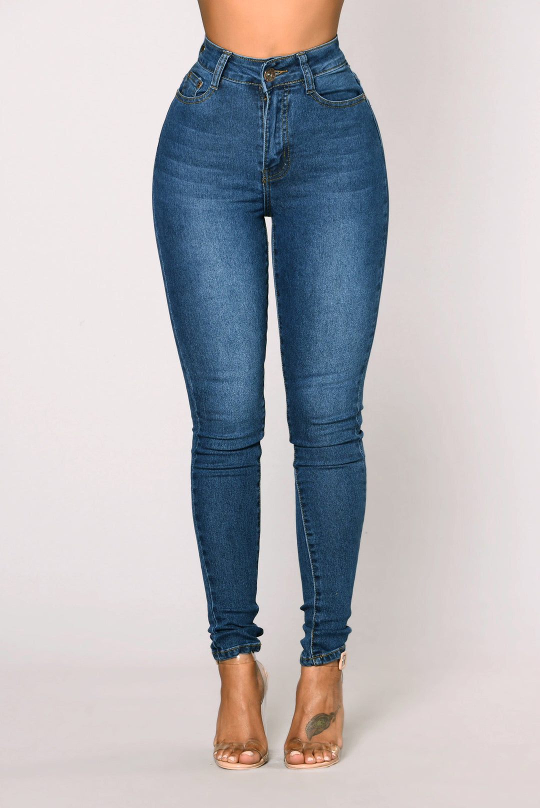 Damen Hochgezogene Skinny Jeans im komfortablen Stretch-Material Drune
