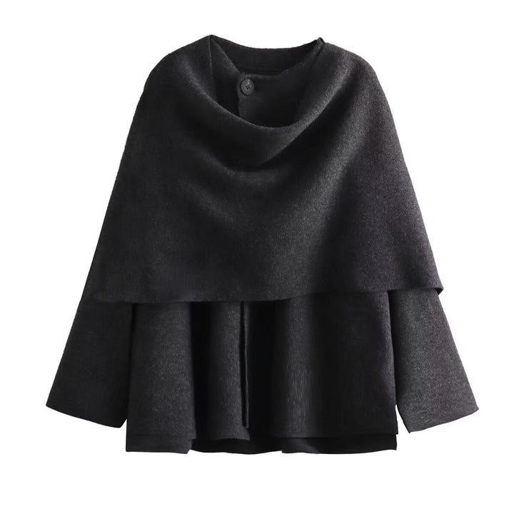 Drune | Blend Cape mit Schal - Elegantes drapiertes Design - Bequemes Drune | Blend - Winter- und Herbst-Oberbekleidung