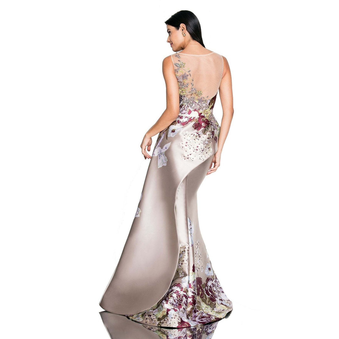 Damen Elegantes Maxikleid mit floralen Applikationen und asymmetrischem Saum Drune