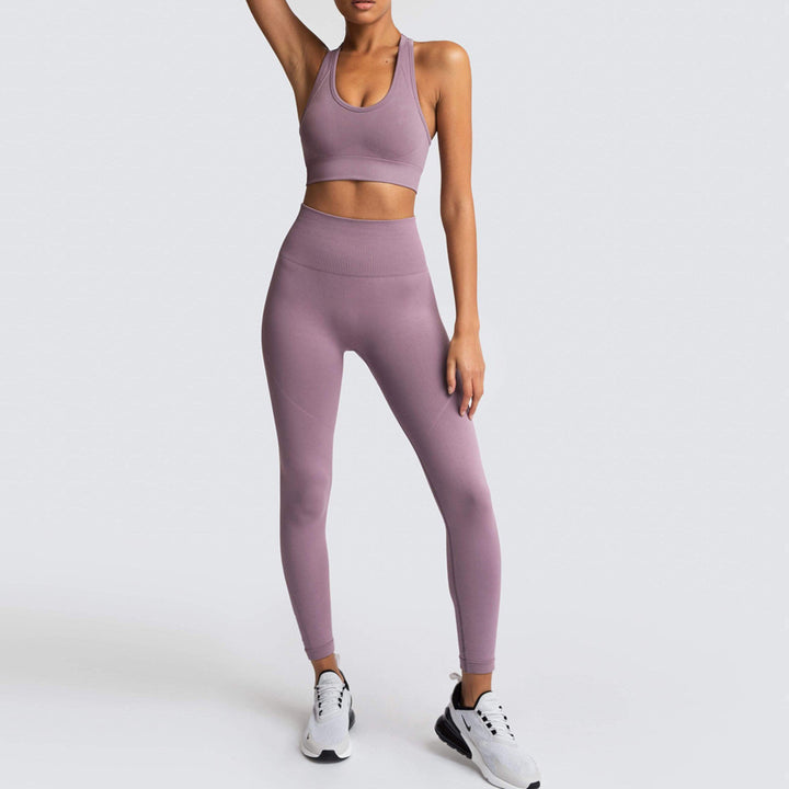 Damen Sport-BH und Hochbund-Leggings Set mit atmungsaktiver und figurformender Eigenschaft Drune