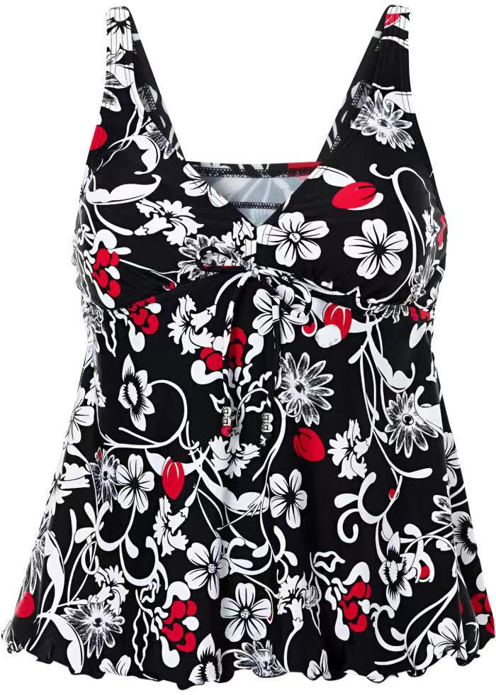 Damen Floral Tankini-Oberteil Drune
