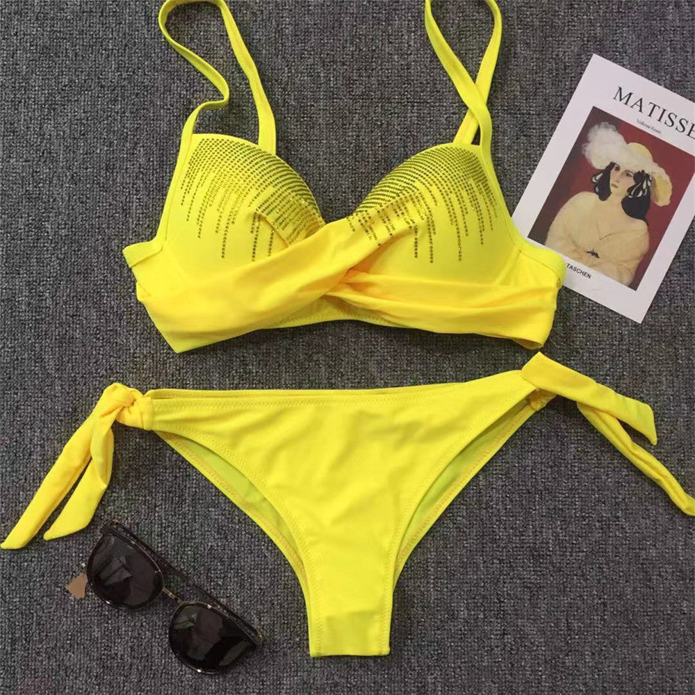 Damen Bikini-Set mit funkelnden Pailletten und verspieltem Bindedetail Drune