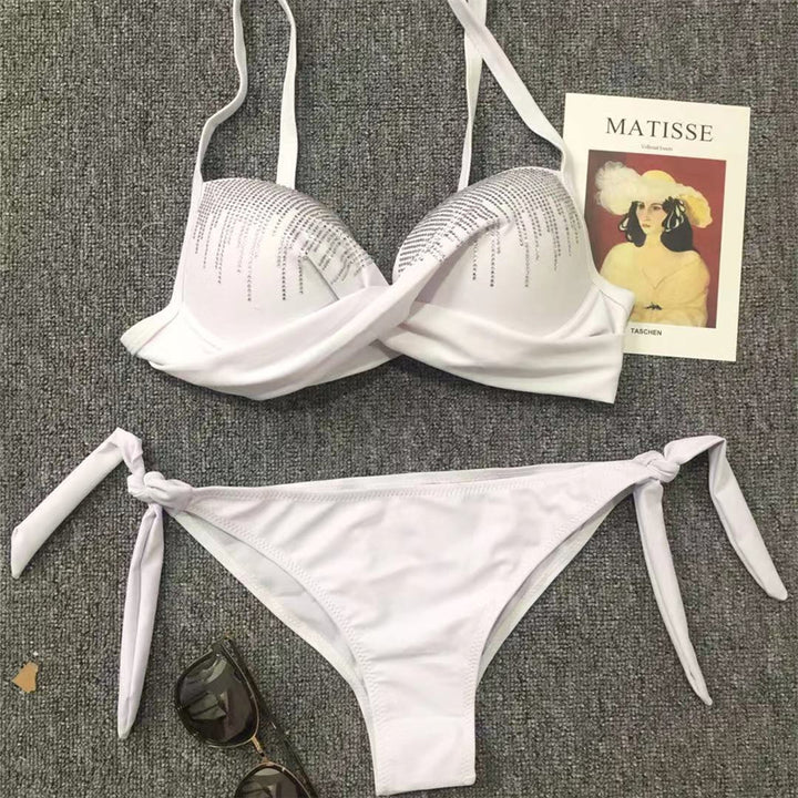 Damen Bikini-Set mit funkelnden Pailletten und verspieltem Bindedetail Drune