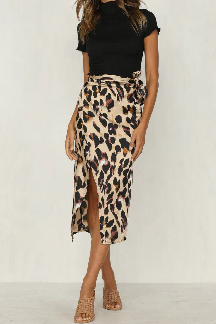 Drune | Eleganter Rock mit Leopardenmuster