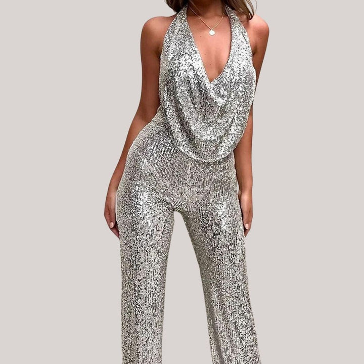 Drune - Eleganter Glitzer-Jumpsuit mit Ausschnitt