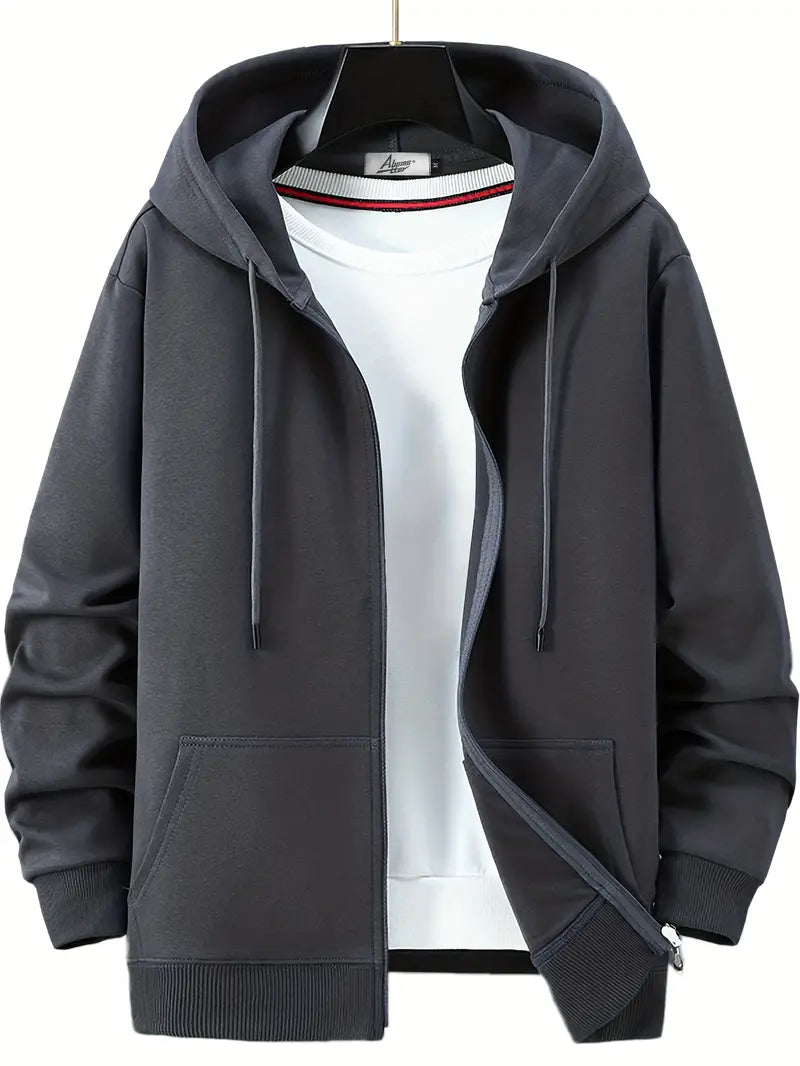 Drune | Lässiger Herbst Full Zip Hoodie mit Kordelzug für Männer