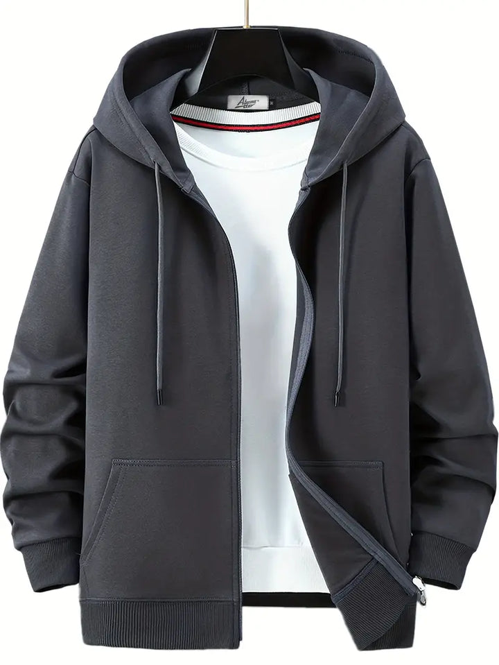 Drune | Lässiger Herbst Full Zip Hoodie mit Kordelzug für Männer