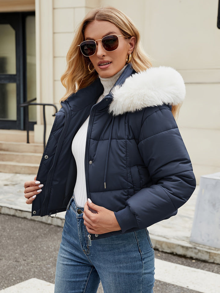 Drune | Elegante und warme schwarze Pufferjacke für den Winter