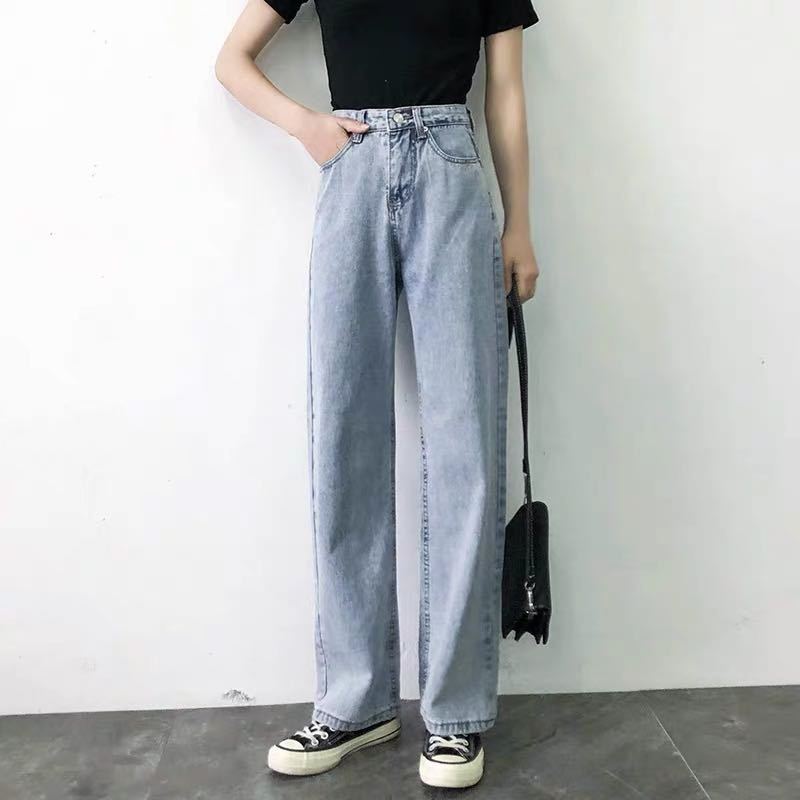 Damen Weit geschnittene Jeans mit hohem Bund und klassischem Schnitt Drune
