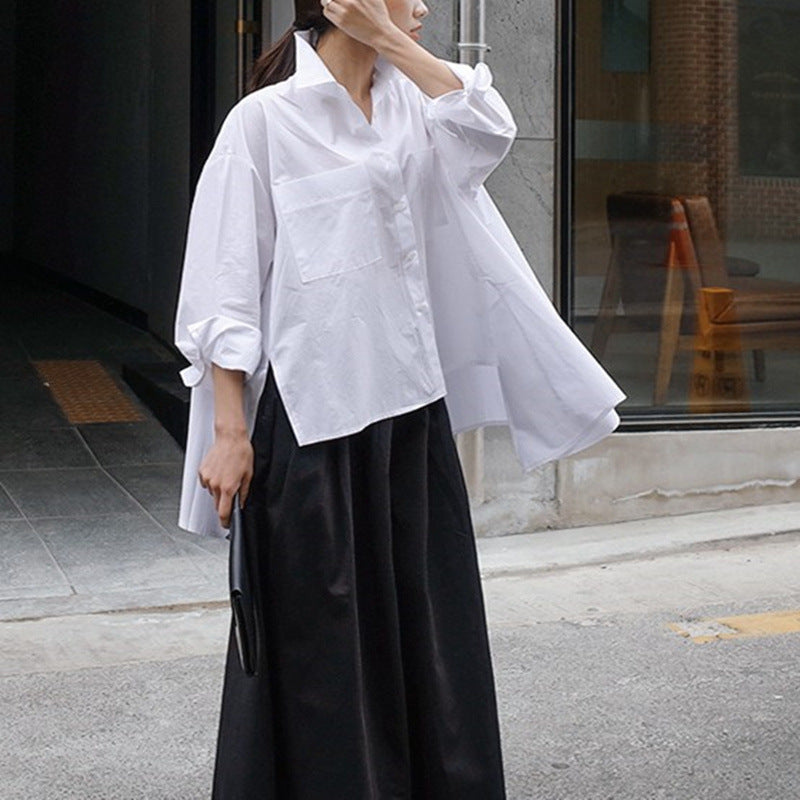 Damen Oversized Bluse mit strukturiertem Schnitt und modischen Ärmeln Drune